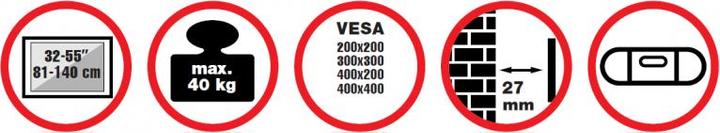 Produktbild Reflecta PLANO Slim 55-4040 (Wand, 55", 40 kg)