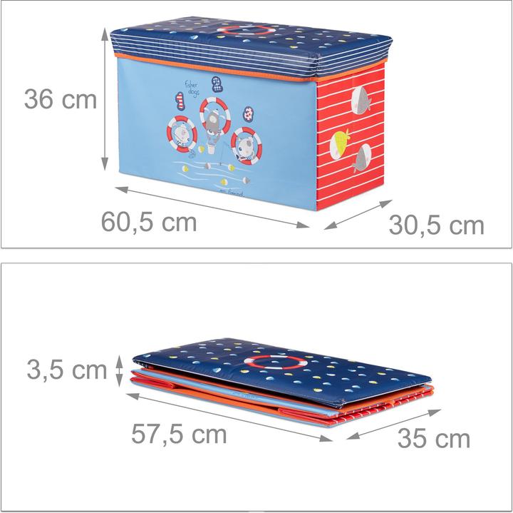 Actual product image Relaxdays Kids' Toy Box Ottoman