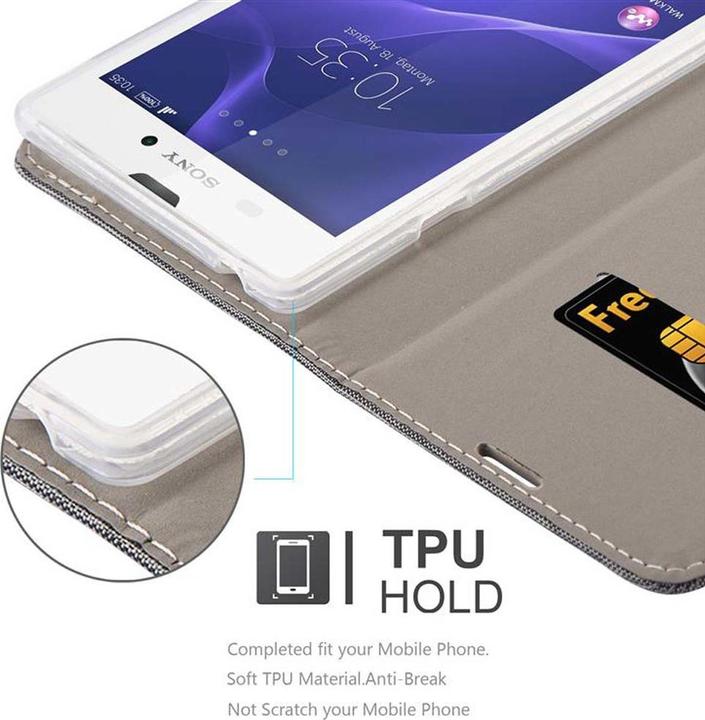 Produktbild Cadorabo Book Jeans Optik Cover (Sony Xperia T3)