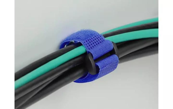 Image du produit Delock Serre-câbles velcro avec boucle et oeillet de fixation L 280 x l 38 mm bleu 3 pièces (Serre-câbles velcro, 280 mm, 3 pcs)