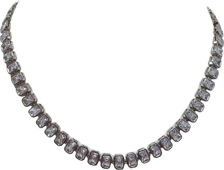 Immagine prodotto L'Officiel Collana girocollo cm 42 rodiata con zirconi rettangolari