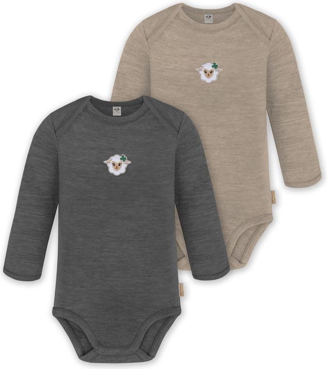 Normani 2er Pack Baby Merino Body Langarm „Auckland" - 9373