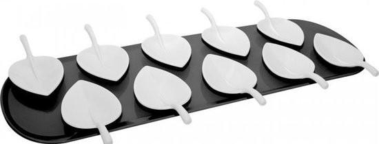Produktbild Zak! Designs Fulla - Amuse Löffel und Untersetzer Set 11-teilig - Schwarz / Weiss