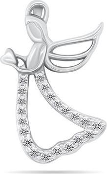 Brilio Silver - Delicate silver pendant Angel PT113W