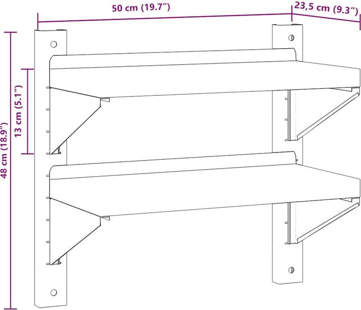 Actual product image VidaXL Wall shelf (23.5 x 50 x 60 cm)