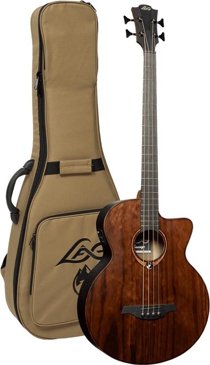 Immagine prodotto Lâg Guitars Sauvage Bce (Basso acustico, Legno di cirmolo marrone (tastiera), Brankowood pallido (Top), Finitura a sega grezza in eucalipto affumicato (retro e lato), Khaya (Collo), Brankowood nero (Ponte))
