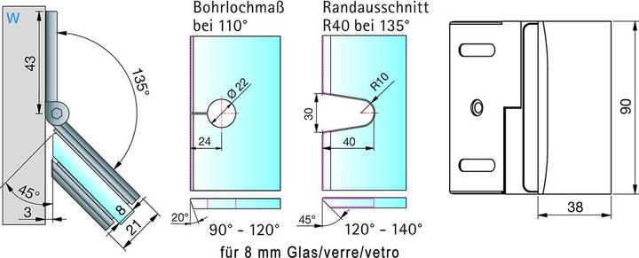 Produktbild Pauli+Sohn Winkelverbinder PONTERE 8427 (Winkelverbinder, 2 Stk.)