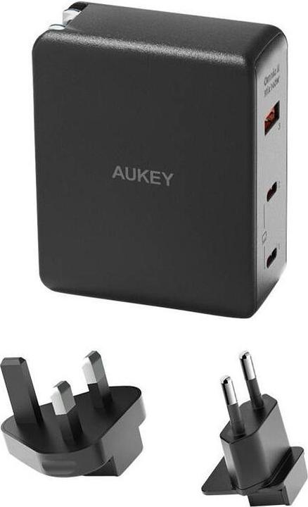 Immagine prodotto Aukey Caricabatterie da parete PA-B7O, 1xUSB-A, 2xUSB-C, 140W GaN (nero) (140 W)