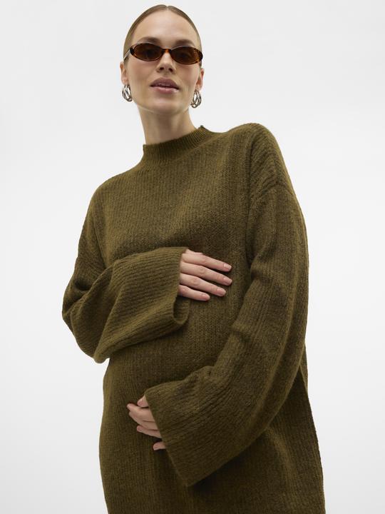 Actual product image Mamalicious Regular fit Round neck Ribbed cuffs Wide sleeves Midi dress Knitted dress (L)