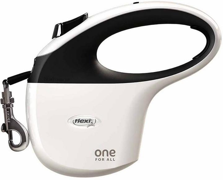 Actual product image Flexi One for All S weiss - schwarz - automatische Hundeleine für Hunde bis 30 kg - 5 m (S, Dog, Walks)