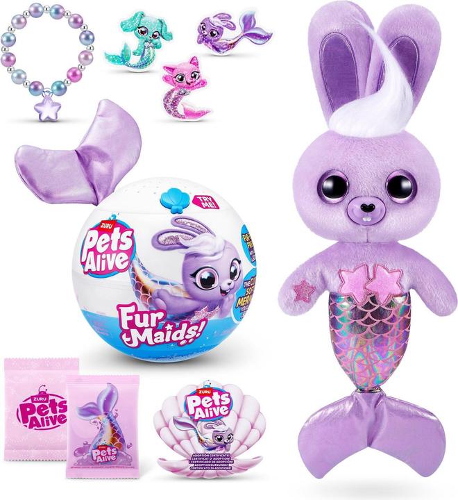 Actual product image Zuru PETS ALIVE-FURMAIDS-PLUSH,S1,SHRINK WRAP,6PC (30 cm)