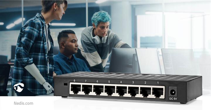 Image du produit Nedis Commutateur réseau | Vitesse filaire : Gigabit | Nombre de ports Ethernet : 8 (8 Ports)
