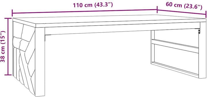 Actual product image VidaXL Coffee table 110x60x38 cm solid wood teak (110 x 60 x 38 cm)