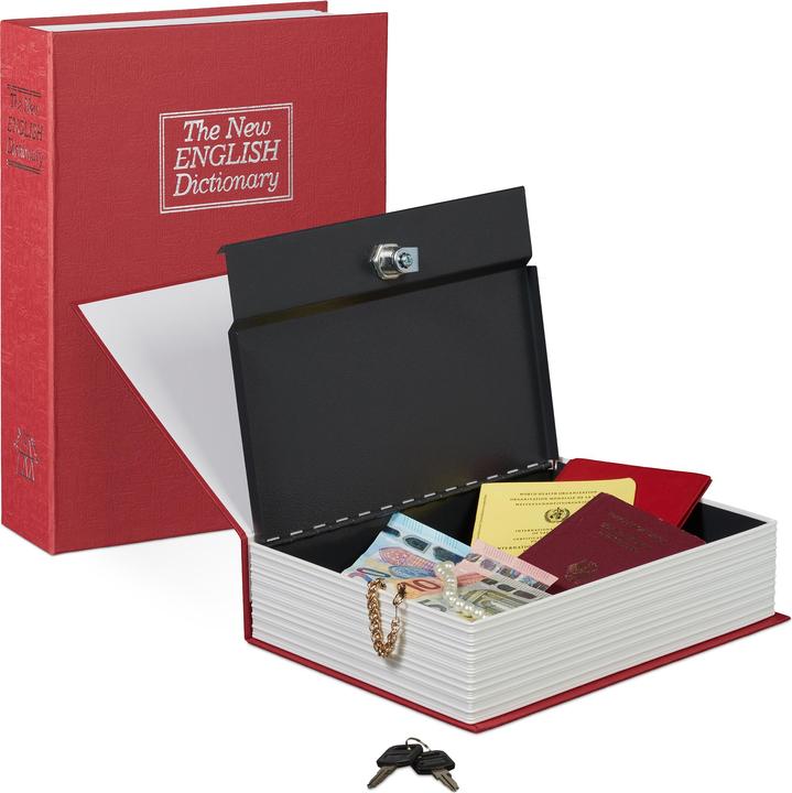 Actual product image Relaxdays Large Lockable Book Safe