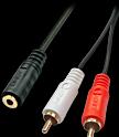 Produktbild Lindy Audio-Adapterkabel mit 2x RCA an 3,5mm Klinkenstecker (0.25 m, Cinch, 3.5mm Klinke (AUX))