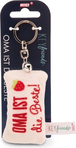 Immagine prodotto Magni NICI Schlüsselanhänger Mini Plüschkissen Oma ist die Beste! mit Glöckchen 8cm