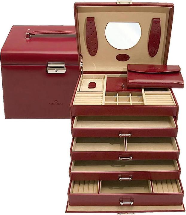 Image du produit Windrose Coffret à bijoux Merino 13 - Rouge