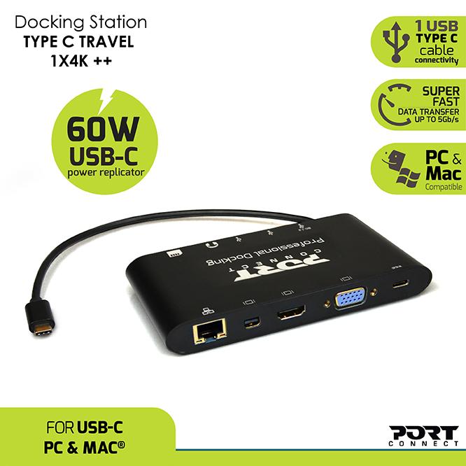 Produktbild Port Designs Docking Station Travel (USB-C, 6 Ports)