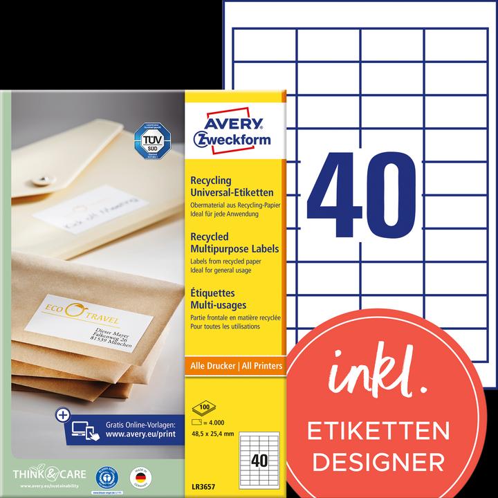 Produktbild Avery Recycling Universal-Etiketten