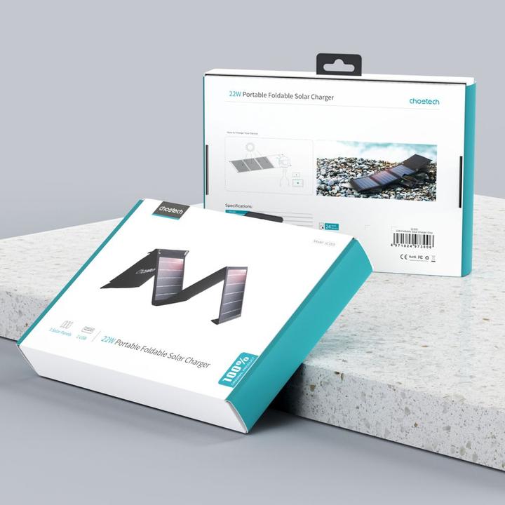 Actual product image Choetech Foldable solar panel (22 W, 0.87 kg)