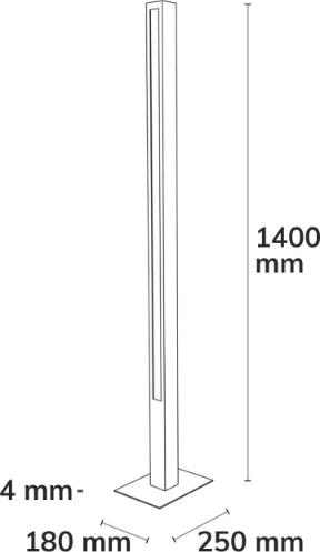 Produktbild Isoled LED Stehleuchte PFETTE Eiche Schwarz (2600 lm)