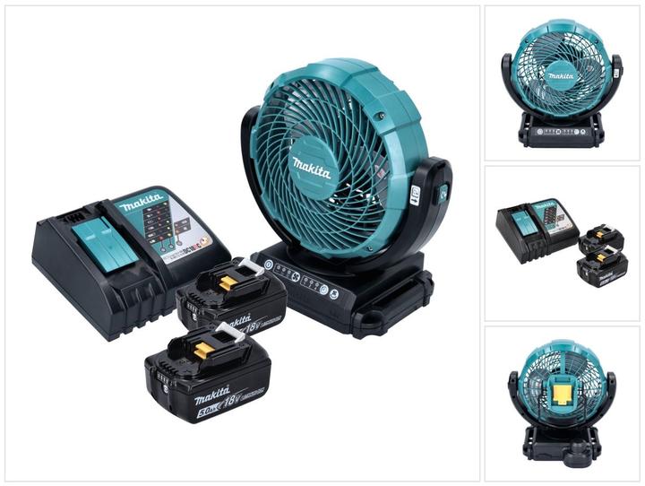 Immagine prodotto Makita DCF 102 RT Battery Fan Ventilatore 18 V 18 cm + 2x Batteria 5,0 Ah + Caricabatterie