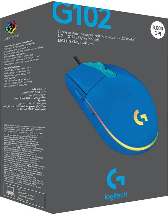 Immagine prodotto Logitech G102 LIGHTSYNC (Cablato)