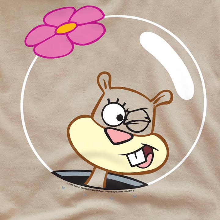 Actual product image Spongebob Squarepants Mens Wink Sandy Cheeks Face T-Shirt (S)