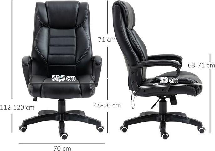 Produktbild Swisshandel24 Bürostuhl mit Massage ergonomisch Massage Sessel 6 Vibrationspunkte Leinen-Gefühl einstellbar Schwar