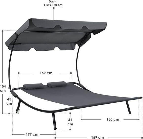 Produktbild Juskys Doppelliege Antalya (200 cm)