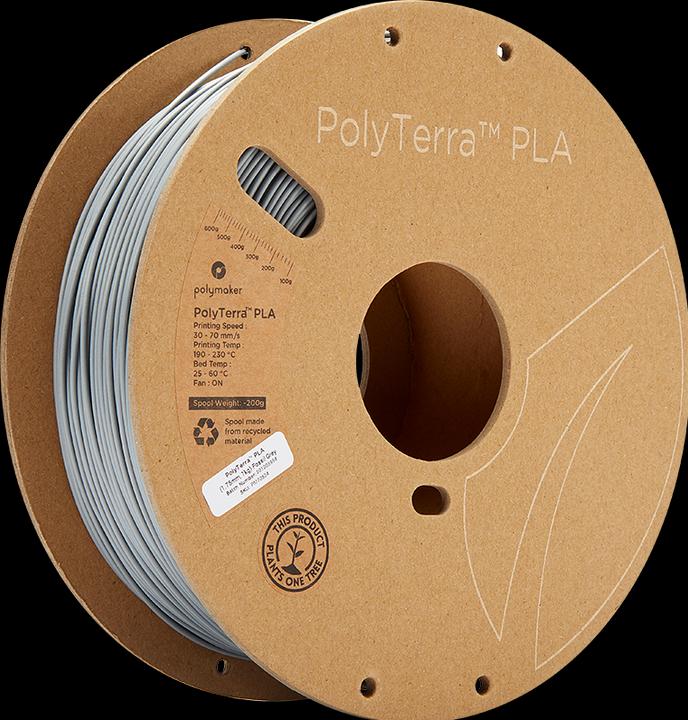 Produktbild Polymaker PolyTerra (PLA, 1.75 mm, 1000 g, Grau)