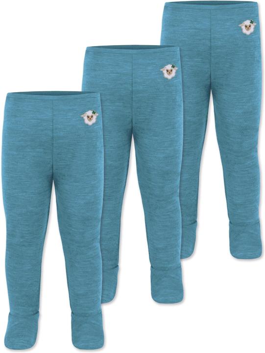 Normani 3er Pack Baby Merino Hose mit Füssen - 9541