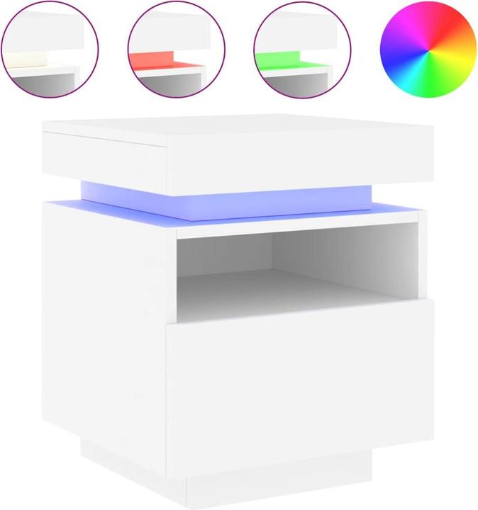 Actual product image VidaXL Bedside cabinet with LED lights (39 x 40 x 48.5 cm)