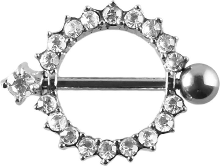Produktbild Star Piercing Barbell Kristallkranz silber (ohne Messing, Chirurgenstahl 316L)