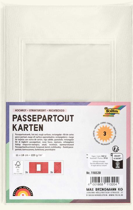 Produktbild Folia Passepartouts-Karten (220 g/m², 3 x)