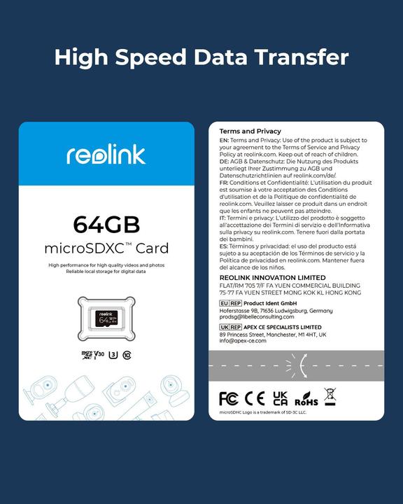Produktbild Reolink Micro-SD Card (64 GB, microSDXC, U3, UHS-I)