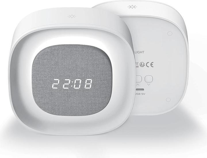 Forever Light Wecker mit Nachtlicht LED PURE FNL-03 BJORN weiss quadratisch