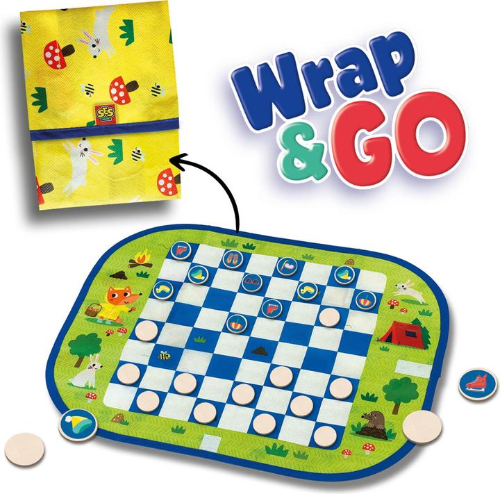 Actual product image Ses Wrap and Go Travel Games, 3in1 (English, French, Dutch, German)