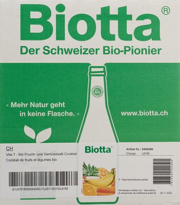 Actual product image Biotta Vita 7 Organic (6 x 50 cl)