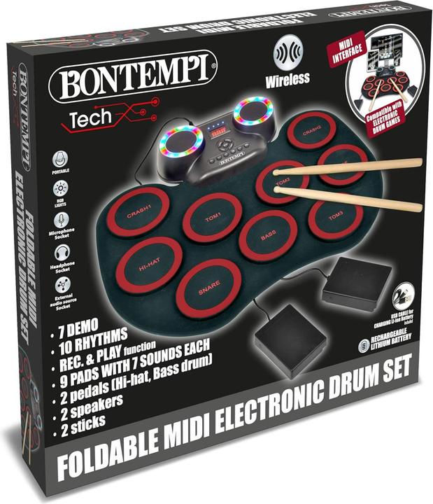 Image du produit Bontempi Elektronisches Schlagzeug flexibel (Multilingue)
