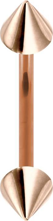 Immagine prodotto Star Piercing Banana oro rosa con due coni (senza ottone, Acciaio chirurgico 316L)