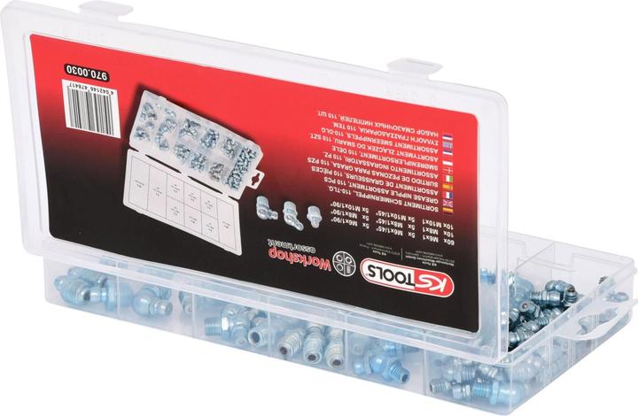 Actual product image KS Tools Grease nipple assortment, M6-8-10x1.0, 110 pcs