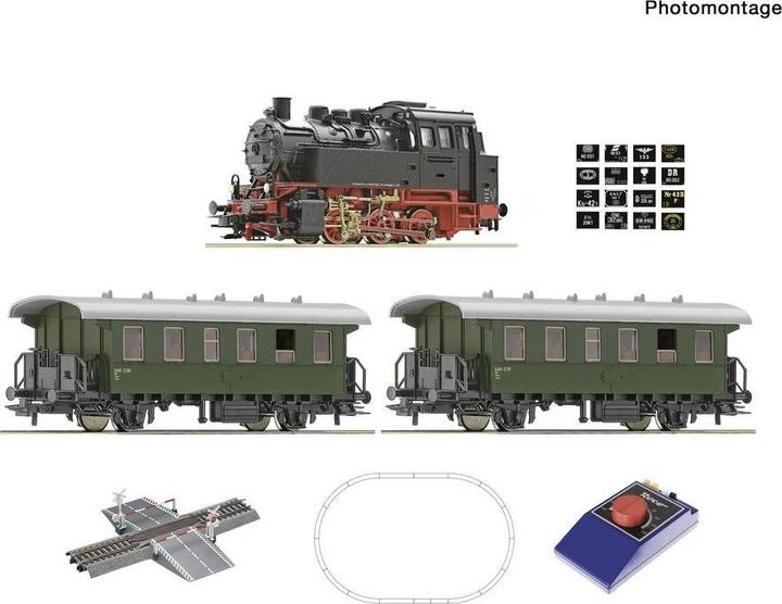 Image du produit Roco 51161 H0 Coffret de départ analogique locomotive à vapeur BR 80 avec train de voyageurs (Piste H0)