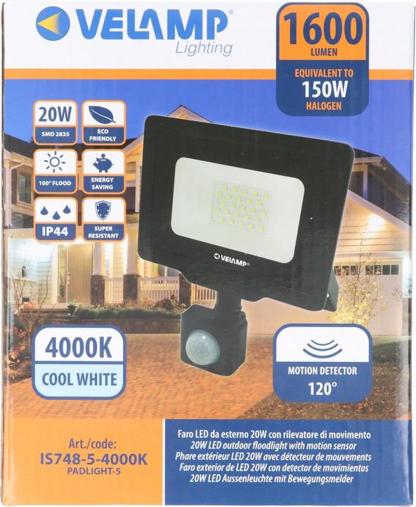 Actual product image Velamp Led Floodlight PadLight5 Natural White Light (1600 lm, IP44)