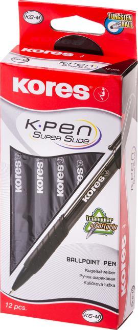 Produktbild Kores Einweg-Druckkugelschreiber K-PEN K6, schwarz, F (Schwarz, 1 x)