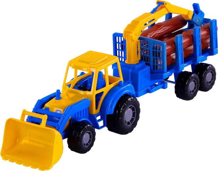 Produktbild Polesie Cavallino Junior Traktor mit Krananhänger und Holz, 46c