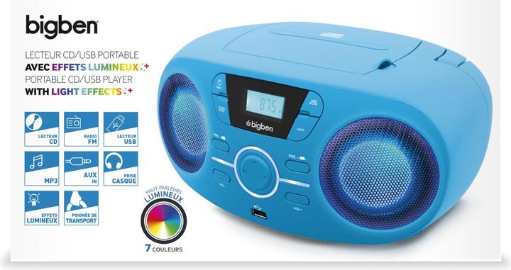 Immagine prodotto Bigben Radio/CD portatile CD61 USB - blu (FM, AM)