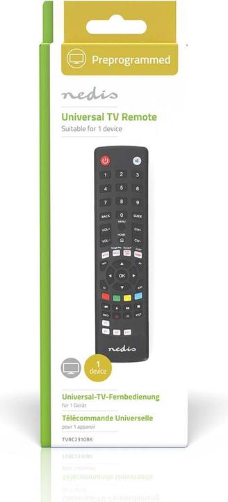 Produktbild Nedis Universal-Fernbedienung | Vorprogrammiert | 1 Gerät | Amazon Prime / Disney + Button / Google (Universal Fernbedienung, Infrarot)