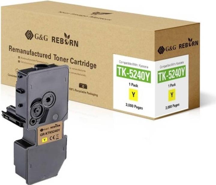 Produktbild G&G Toner ersetzt Kyocera TK-5240Y Kompatibel Gelb 3000 Seiten Reborn remanufac