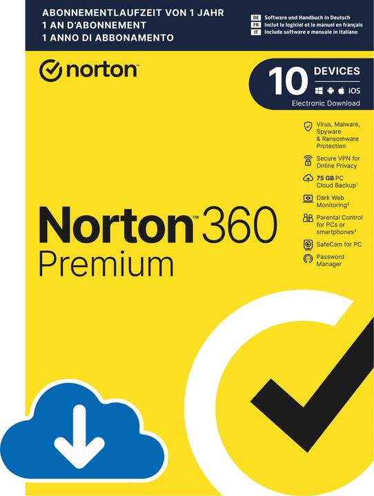 Norton 360 Premium (10 User, 10 Geräte/User, 12 Monate)